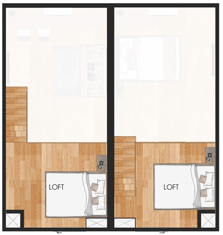 my enso loft １bed room beta unit loft space