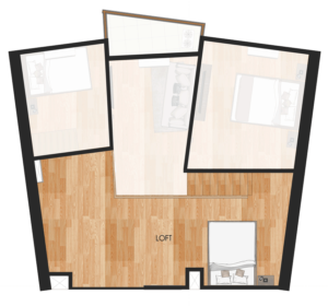 my enso lofts 2 bed room beta unit loft space