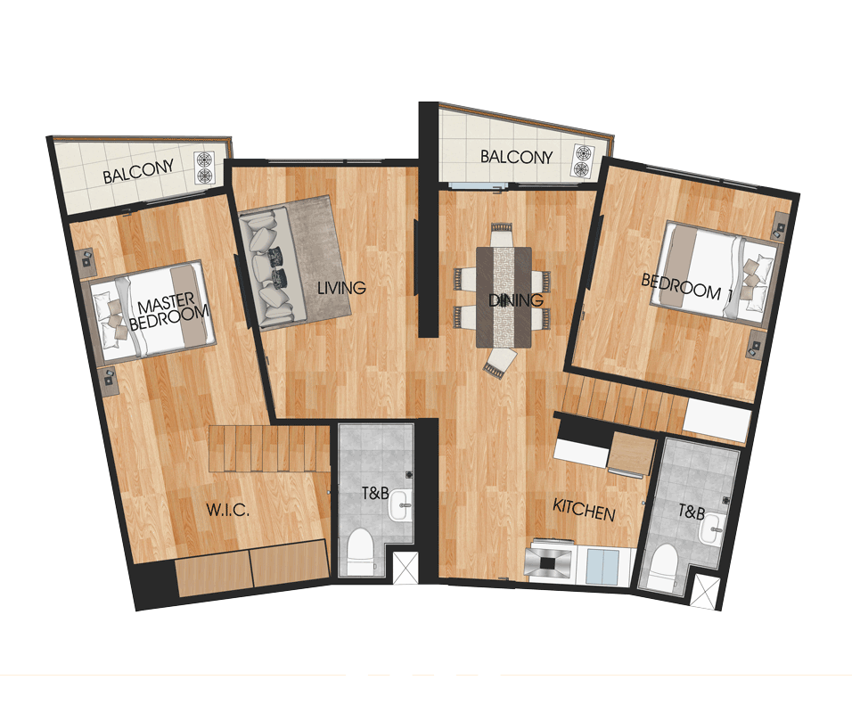 my enso lofts 2 bed room charlie unit