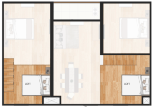 my enso loft 2 bed room delta unit loft space