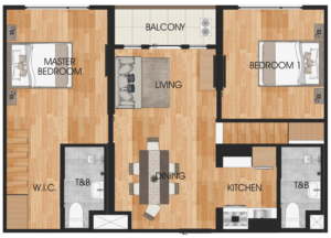 my enso loft 2 bed room delta unit