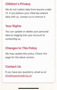 Privacy policy３　capture