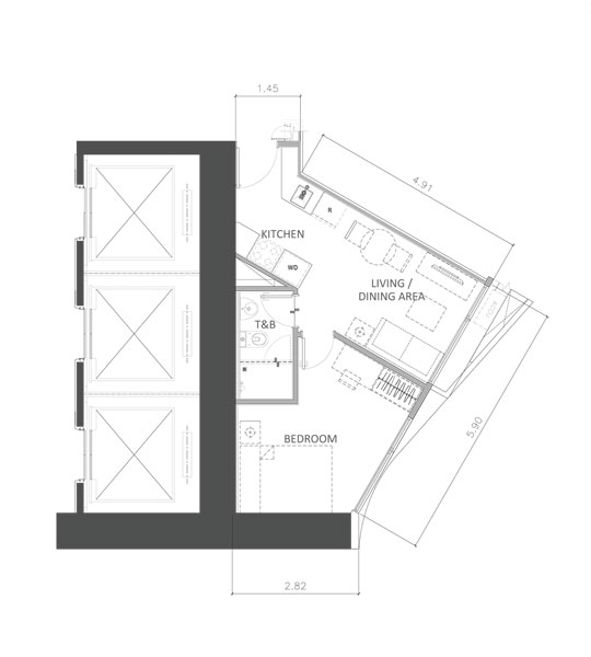 rise makati 1 BED ROOM　33.6㎡ core type