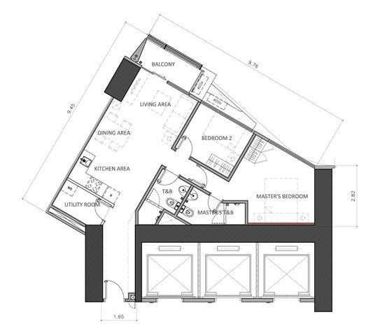 rise makati 2 BED ROOM core type 72.71㎡