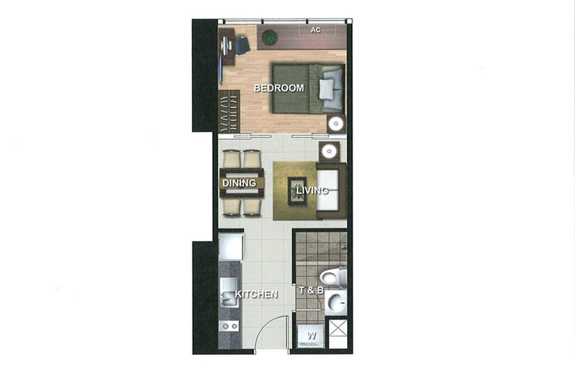 One uptown residence 1 Bed room 33平方m